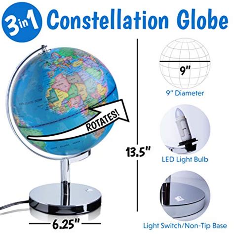 Illuminated Globe Of The World With Stand 3in1 World Globe
