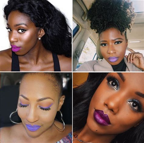 20 Black Women Slaying Purple Lipstick Skincaretipsforteens In 2019