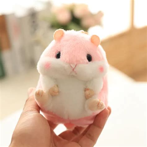 Aeruiy Soft Plush Cartoon Animal Pinkblue Small Hamster Toy Doll Key