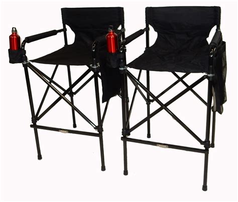 Tuscanypro Houdini Tall Director Chair Set Of 2 Quad Style Super Compact Telescopic Folding