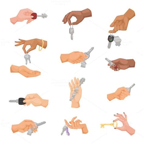 Hand Holding Key Apartment Vector Hand Drawing Reference Key