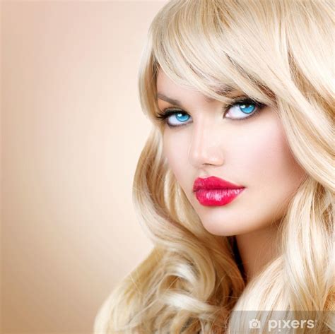 Blonde Woman Portrait Beautiful Blond Girl With Long Wavy