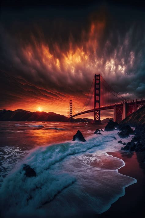 Sunset Over The Golden Gate Bridge
