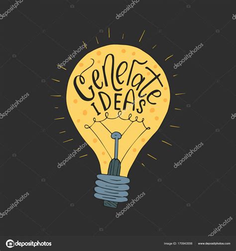 Generate Ideas Business Vector Llustration With Lightbulb For Modern