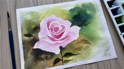 How To Paint Wet Into Wet Watercolor Rose Beginners Watercolor Youtube