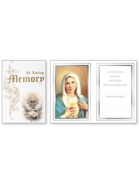In Loving Memory Mass Card Catholic Ts Catholic Ts Uk