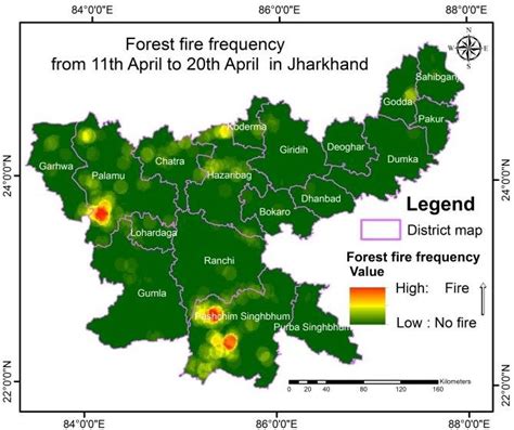 The Forest Fire Hotspot Map Of Jharkhand Download Scientific Diagram