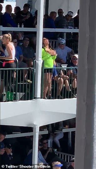 Flashing Spectator Does Her Best To Put Off Golfers At The Pga