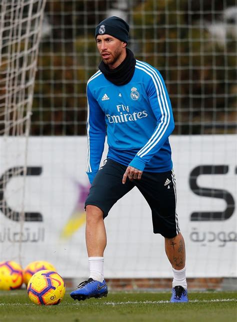 Sergio Ramos Of Real Madrid In Action During A Training Session At