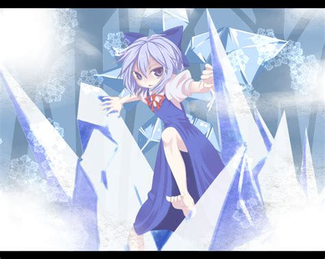 Safebooru Blue Eyes Blue Hair Bow Cirno Hair Bow Ice Ryu Tan Short