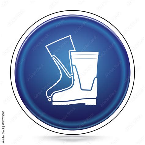 International Mandatory Foot Protection Symbol Blue Warning Icon