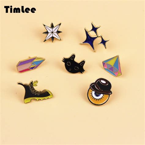 Timlee X201 Cute Cat Shoes Eye Design Metal Brooch Pins T Wholesale Brooches Aliexpress