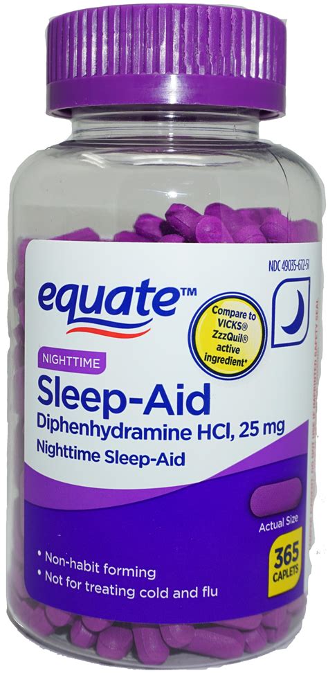 Equate Nighttime Sleep Aid Caplets 25 Mg 365 Count