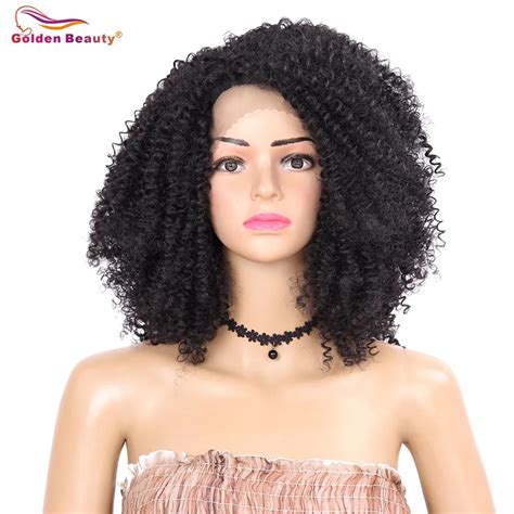 12inch Kinky Curly Lace Front Hair Wig Heat Resistant Side Part Short