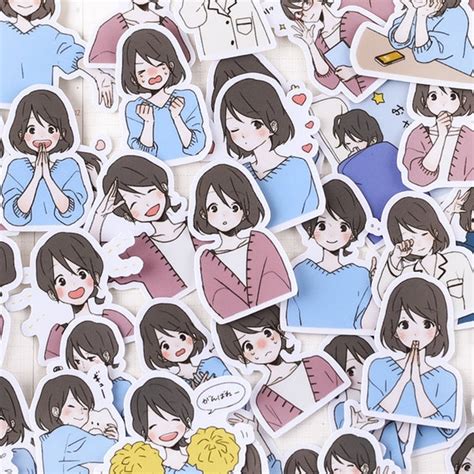 Cute Girl Stickers Cute Girl Modern Girls Daily Life Themed Etsy