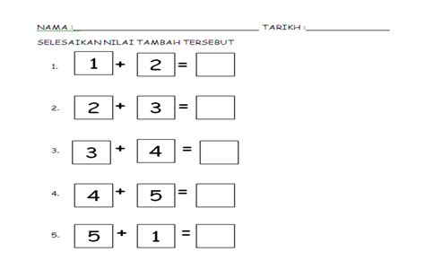 Operasi Tambah Nombor Lembaran Kerja Matematik Prasekolah My Xxx Hot Girl