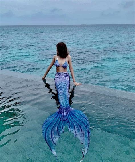 Hotkids Women Hd Printing Mermaid Tail With Flipper Mermaid Bikini