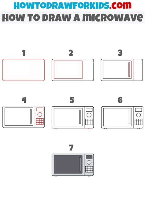 How To Draw A Microwave For Kids