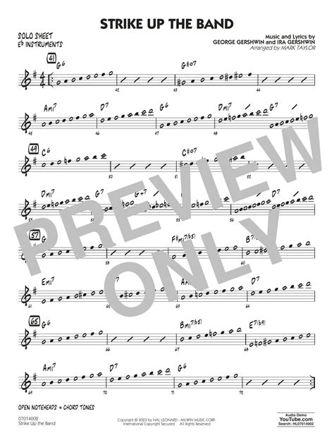 Strike Up The Band Arr Mark Taylor Eb Solo Sheet Sheet Music