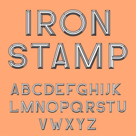 Free Vector Metal Stamp Font
