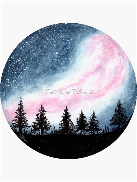 Galaxy Forest Round Sticker For Sale By Patti2905 Redbubble