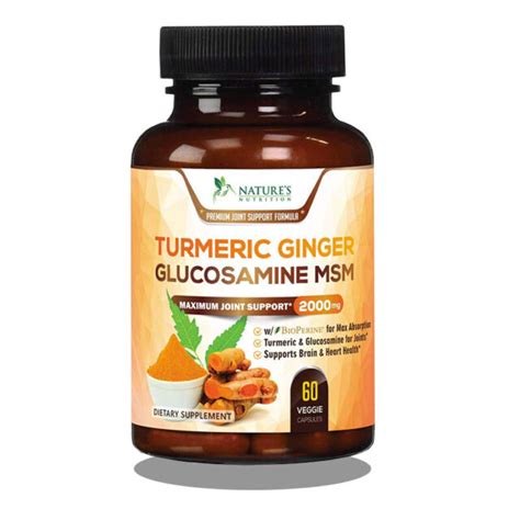 Turmeric Curcumin With Ginger Glucosamine And Msm 2000mg Maximum Joint