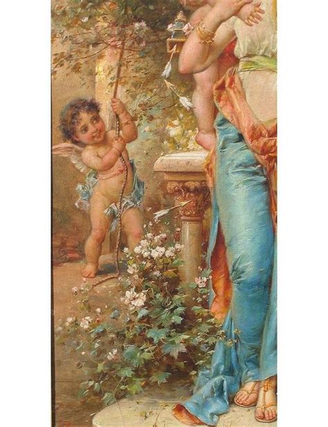 Hans Zatzka Austrian Oil On Canvas Titled Spring Love Maiden With