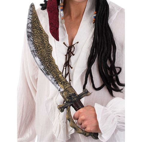 Pirate Sword Cutlass Skull Bones Costume Accessory Toy Skeleton Handle