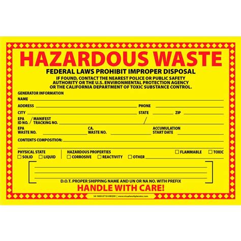 Polylabel Hazardous Waste State And Federal Law Prohibits Improper