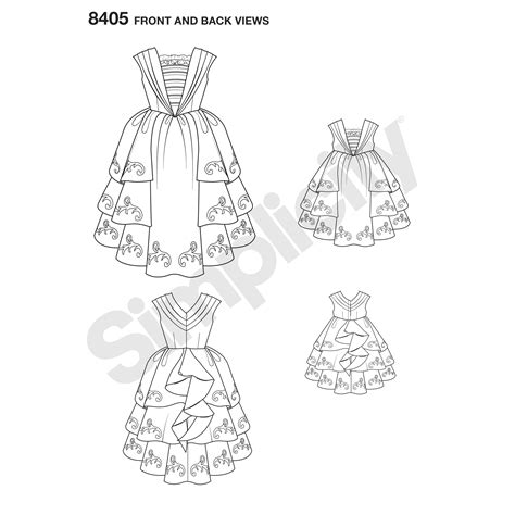 Simplicity 8405 Disney Beauty And The Beast Costume For Child And 18 Doll