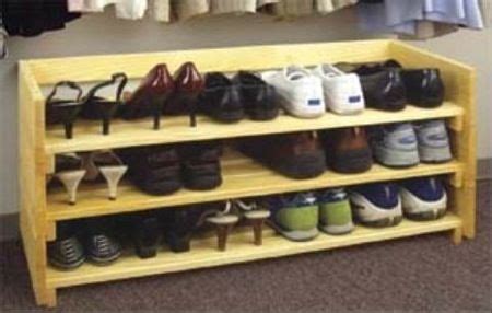 Shoe rack for closet floor. 19-W3325 - Stackable Shoe Rack Woodworking Plan ...