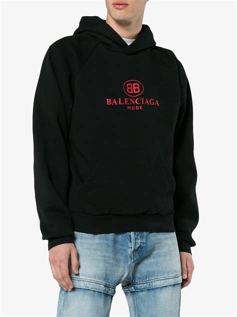 The balenciaga's hoodies are a little bit pricey so a lot of people can't afford it so they buy the the material of the real balenciaga rainbow hoodie is 100% cotton and composition is 100% polyester. Balenciaga Cotton Black Bb Mode Hoodie for Men - Lyst