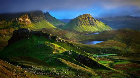 Nature Landscape Mountain Hill Clouds Skye Scotland