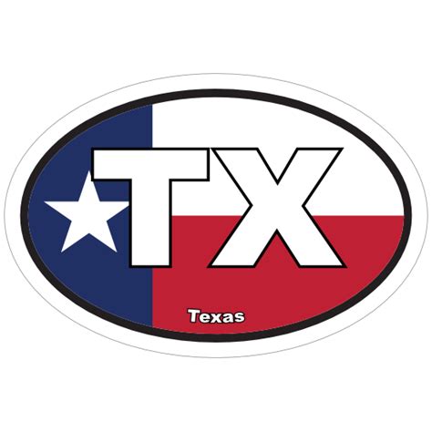 Texas Tx State Flag Oval Sticker