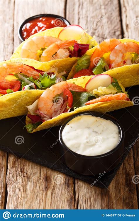 Food service distributor in singapore. Mexican Fast Food Tacos With Shrimps, Fresh Vegetables And ...