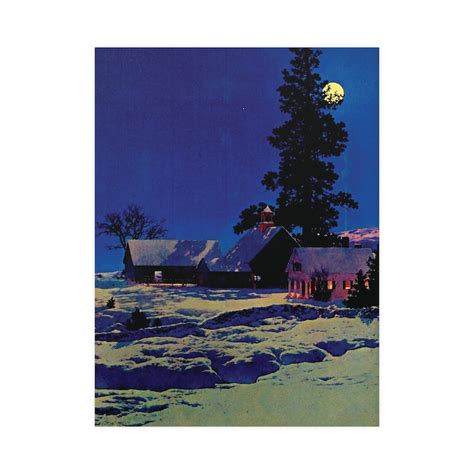Maxfield Parrish Moonlit Night Winter 1942 Art Print American