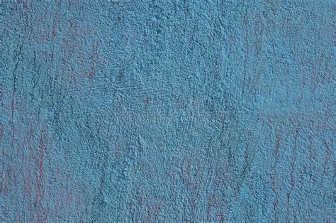 Plastered Wall Sprayed With Blue Paint Stock Photo Image Of Material