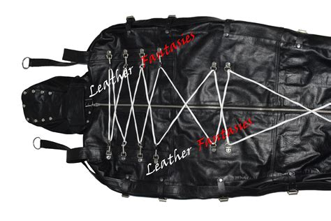 Black Genuine Leather Sleeping Sack Bondage Bag Restricted Etsy Uk