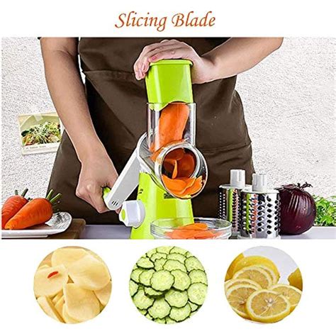 Cheese Grater Rotary Handheld Vegetable Slicer Rotary Drum Grater 3 Bl