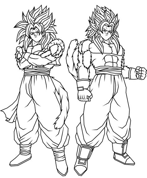 Goku Ssj4 E Vegeta Ssj4 Coloring Pages Dragon Super Coloring Pages - PDMREA
