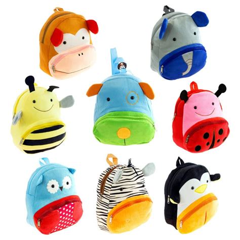 24 Units Of 12 Kids Plush Animal Backpack In 8 Assorted Prints