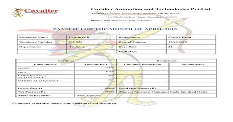 So, for this purpose, we got the chance to research a corporate. Payslip Sample (PDF Format) - PDF Document