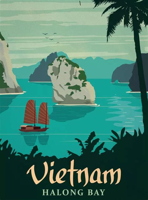 Vietnam Travel Poster Postcards Blank On The Back Ideal For Wedding