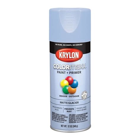 Krylon Colormaxx K05551007 Spray Paint Matte Glacier 12 Oz Aerosol