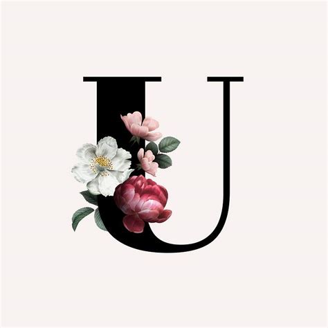 Floral Letter U Font