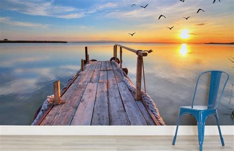 Coastal Jetty Wallpaper Mural Hovia Uk Wall Murals Coastal