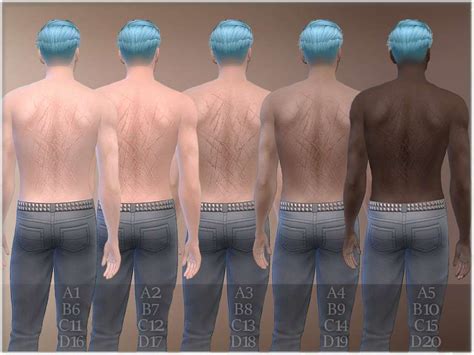 Расцарапанная спина Макияж Моды для Sims 4