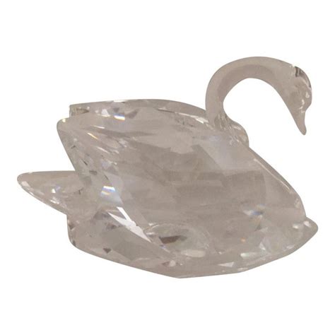 1980s Swarovski Crystal Swan Figurine Retired Swan Figurine Crystal