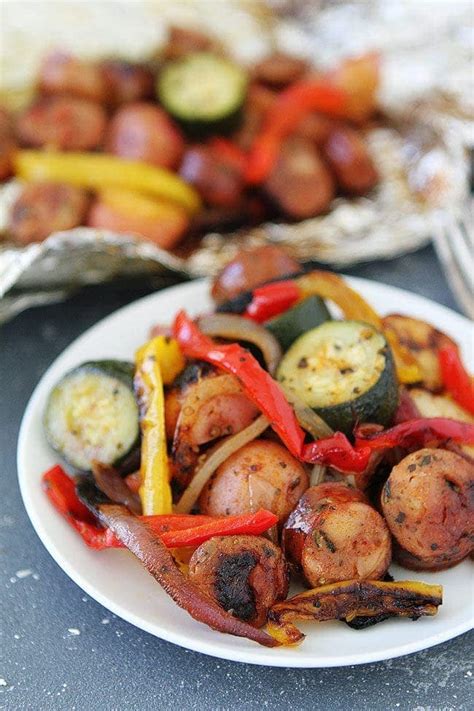 Grilled Sausage And Vegetable Foil Packets Two Peas And Their Pod