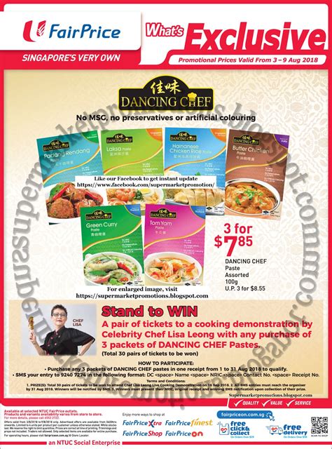 Laksa is a popular spicy noodle soup from the peranakan culture, which is a merger of chinese and malay elements found in malaysia and singapore. NTUC FairPrice Dacing Chef Promotion 03 - 09 August 2018 ...